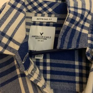 Blue plaid American eagle shirt